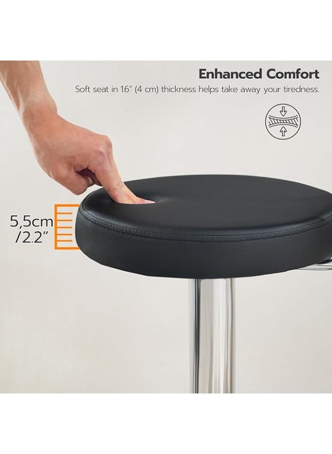 Height Adjustable Rolling Swivel Stool Chair – 360° Rotating Multi-Purpose Office & Salon Chair – Comfortable & Durable with Smooth Wheels - Image 4