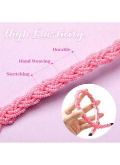 Mtlee 6 Pieces Beaded Headbands Sparkly Crystal Beaded Hair Hoop Hairbands Multiple Color Hair Accessories Head Bands For Women Girls Kids(Vivid Colors)  - Image 2