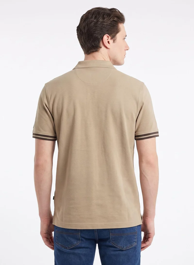 Nautica  Men's Polo Regular Fit Short Sleeve Premium Essentials Cotton Polo - LiteBeige for Men | Best Price UAE