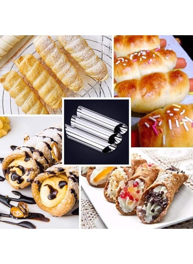 بروماس طقم قوالب كانولي من الستانلس ستيل – 3 قطع غير لاصقة للحلويات ولفائف الكريمة - Image 4