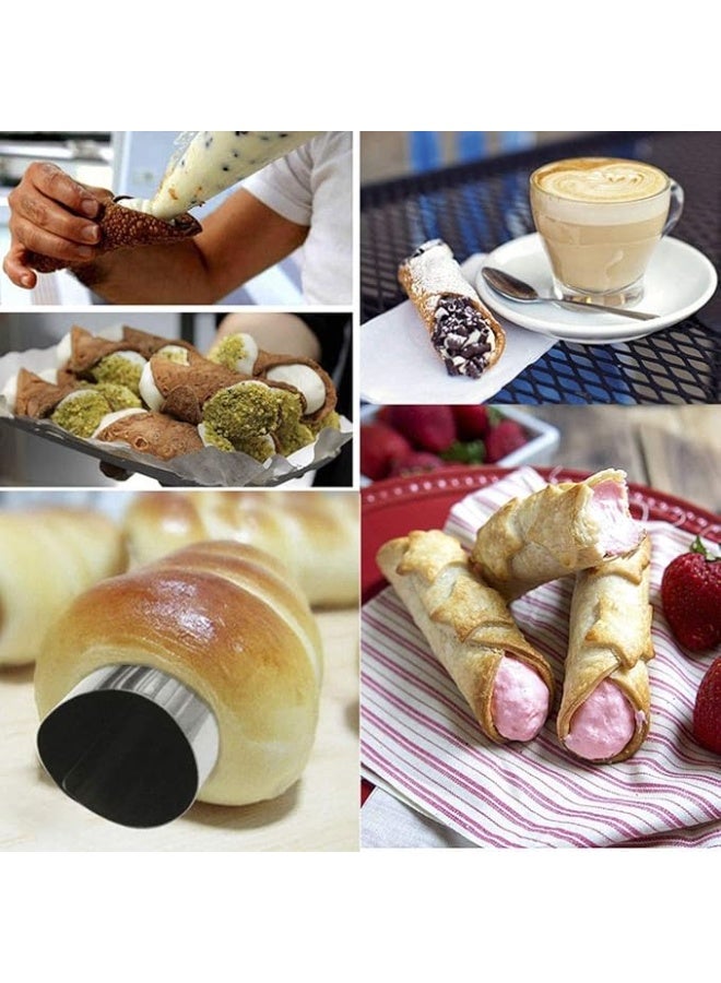 بروماس طقم قوالب كانولي من الستانلس ستيل – 3 قطع غير لاصقة للحلويات ولفائف الكريمة - Image 5