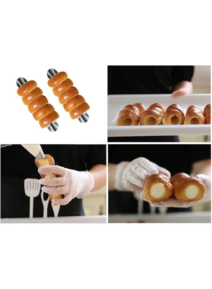 بروماس طقم قوالب كانولي من الستانلس ستيل – 3 قطع غير لاصقة للحلويات ولفائف الكريمة - Image 2
