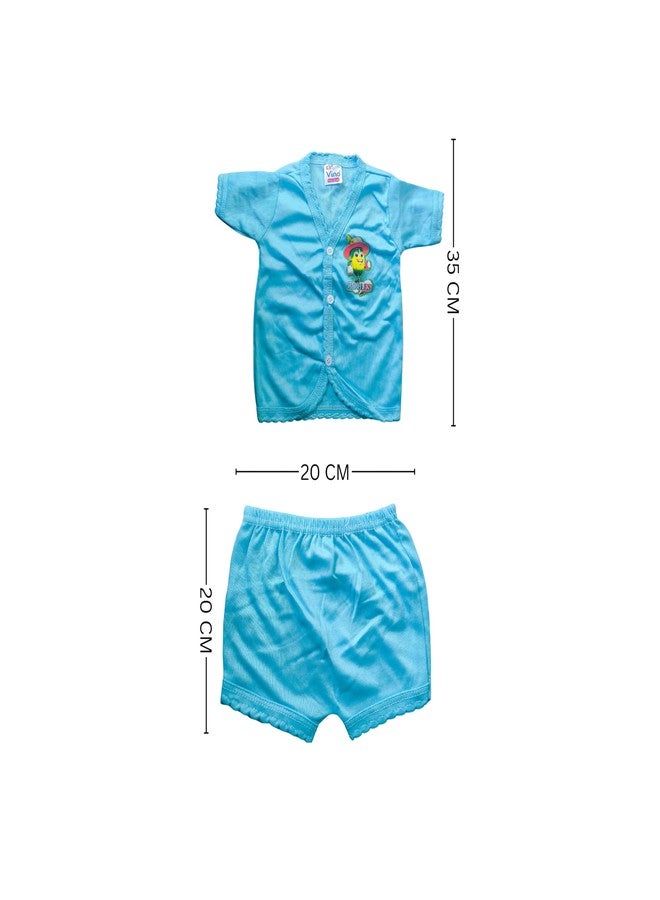 GOVAVI™ Boys Kids Soft Cotton blend casual dress Half Sleeve shirt and Shorts pant Knicker for New born Infant Toddler Kids Combo Pack of - 5 (Random colors) - Image 2