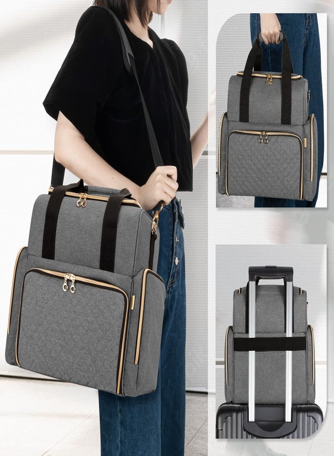 LUXJA Large Travel Makeup Bag with 3 Removable Cases, Cosmetic Bag with Detachable Dividers (Patent Pending), Gray - Image 5