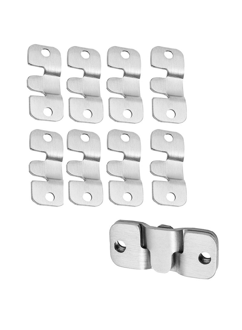 KASTWAVE 4Pairs Flush Mount Brackets Heavy Duty Picture Hangers Z-Clip Interlock Photo Frame Hook Metal Keyhole Hangers for Hanging Headboards (44 x 19mm) - Image 1