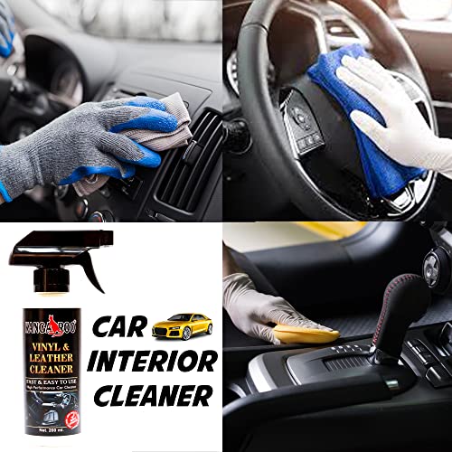 Kangaroo® Car Care Kit (Car Polish, Dashboard Polish, Scratch Remover, Car Interior Cleaner (Vinyl Leather) 200 ML Each with 3 Foam Applicator and 1 Microfiber Towel - Save Your TIME - Image 2