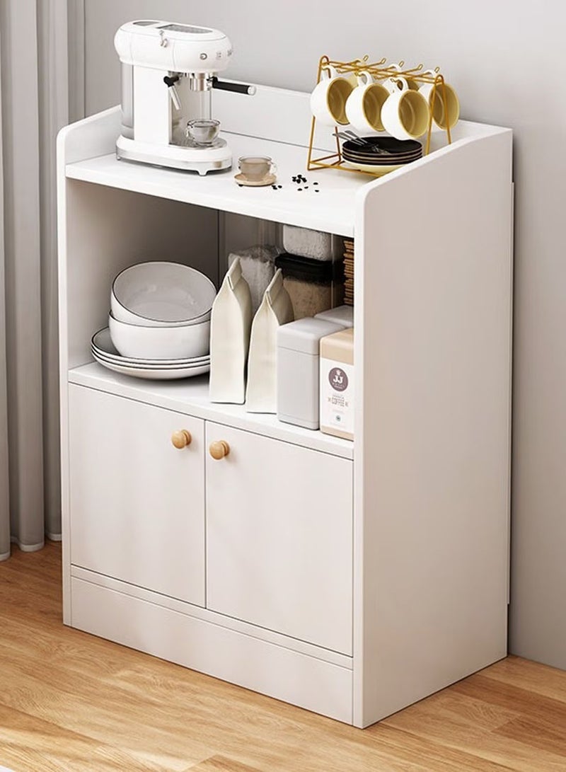 MIXDE Coffee Cabinet, Large-Capacity Wall-Mounted Coffee Table, Modern And Simple Home Coffee Corner, Suitable For Living Room, Office, Kitchen, Warm White Storage Cabinet 50X30X80 Cm - Image 1