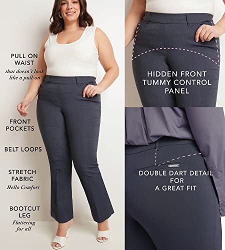 Rekucci Curvy Woman Ease into Comfort Barely Bootcut Plus Size Pant (16W, Black) - Image 4
