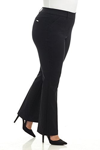 Rekucci Curvy Woman Ease into Comfort Barely Bootcut Plus Size Pant (16W, Black) - Image 2