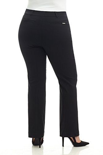 Rekucci Curvy Woman Ease into Comfort Barely Bootcut Plus Size Pant (16W, Black) - Image 3