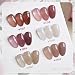 GAOY Jelly Brown White Gel Nail Polish Set, 6 Translucent Colors Sheer Pink Maroon Soak Off UV Light Cure Gel Polish Kit for Salon and Nail Art DIY at Home - Image 3