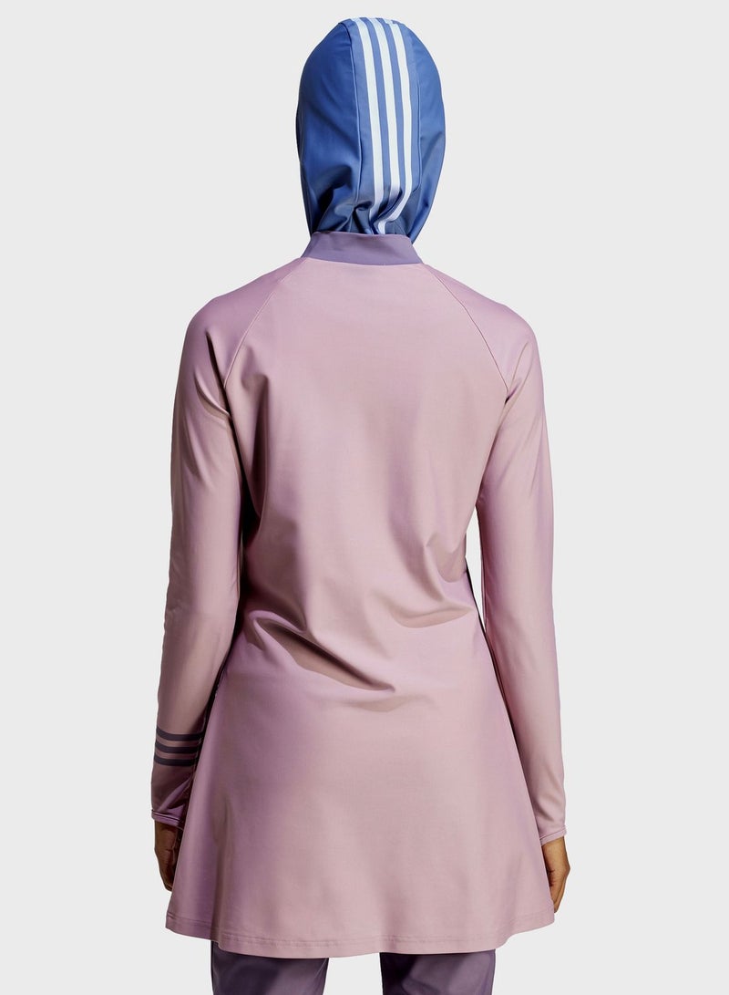 اديداس بلوزة سباحة بأكمام طويلة و3 خطوط - Image 2