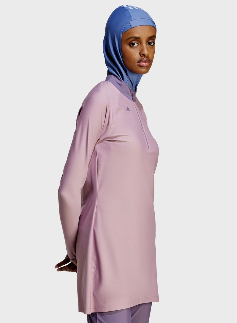 اديداس بلوزة سباحة بأكمام طويلة و3 خطوط - Image 4