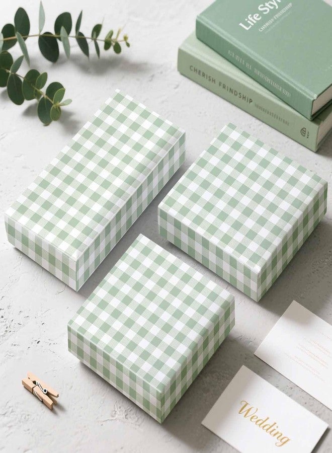 MUNILAIL 100 Sheets Gingham Tissue Paper 14 x 20 Inches Sage Green and White Checkered Tissue Paper for Gift Bags Bulk Wrapping Papers for Birthday Gift Packing Crafts - Image 5