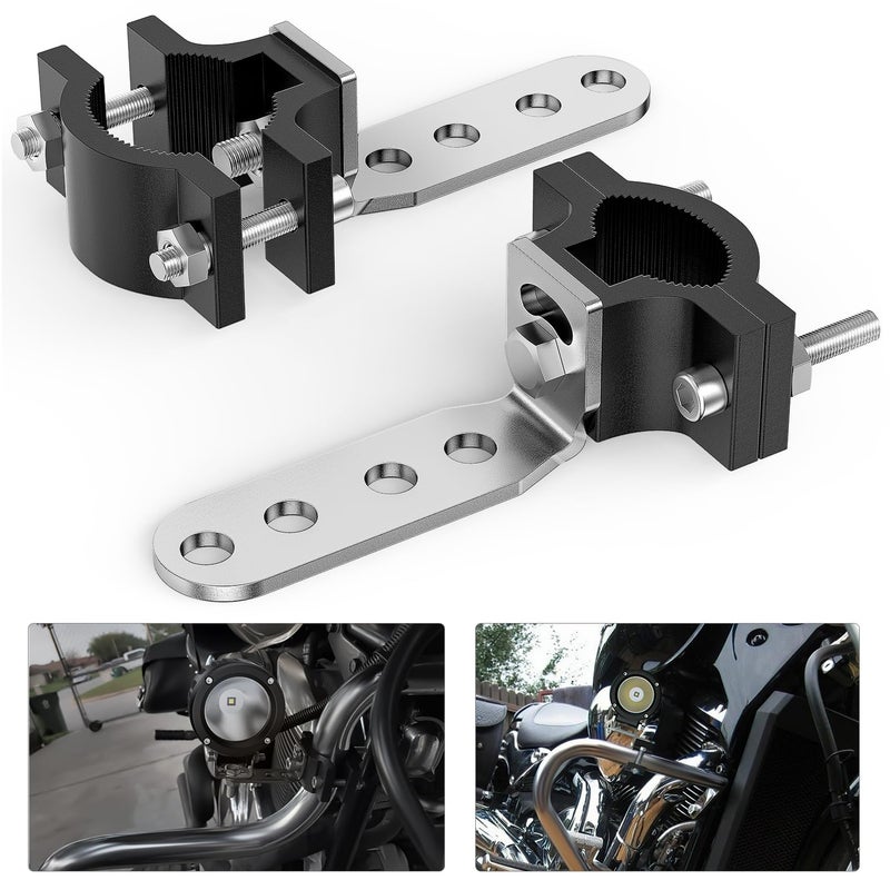 Nilight Motorcycle Light Bar Tube Clamp Bracket Fit from 07 to 12Inch Round Tubes Mounting Brackets Offroad LED Light Pods Front Fork Lights Roof Rack Bumper ATV UTV - Image 3