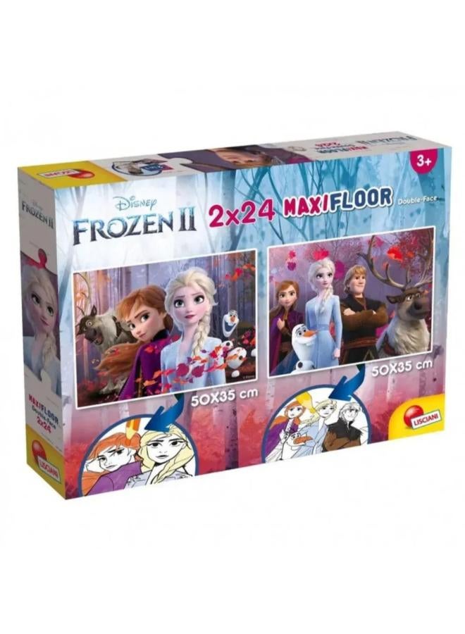 Lisciani Frozen Double-Face Maxi Floor Puzzle  - 2x24 Pieces - Image 1