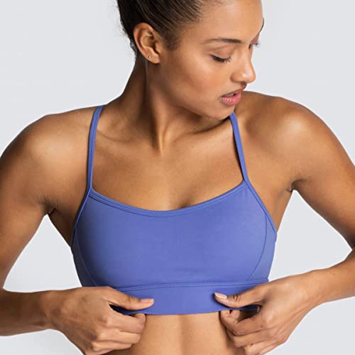 IWEMEK Workout Sets for Women 2 Piece Yoga Tracksuits Outfits High Waisted Running Biker Shorts with Adjustable Strap Sport Bra Exercise Running Gym Clothes Sets Blue Small - Image 4