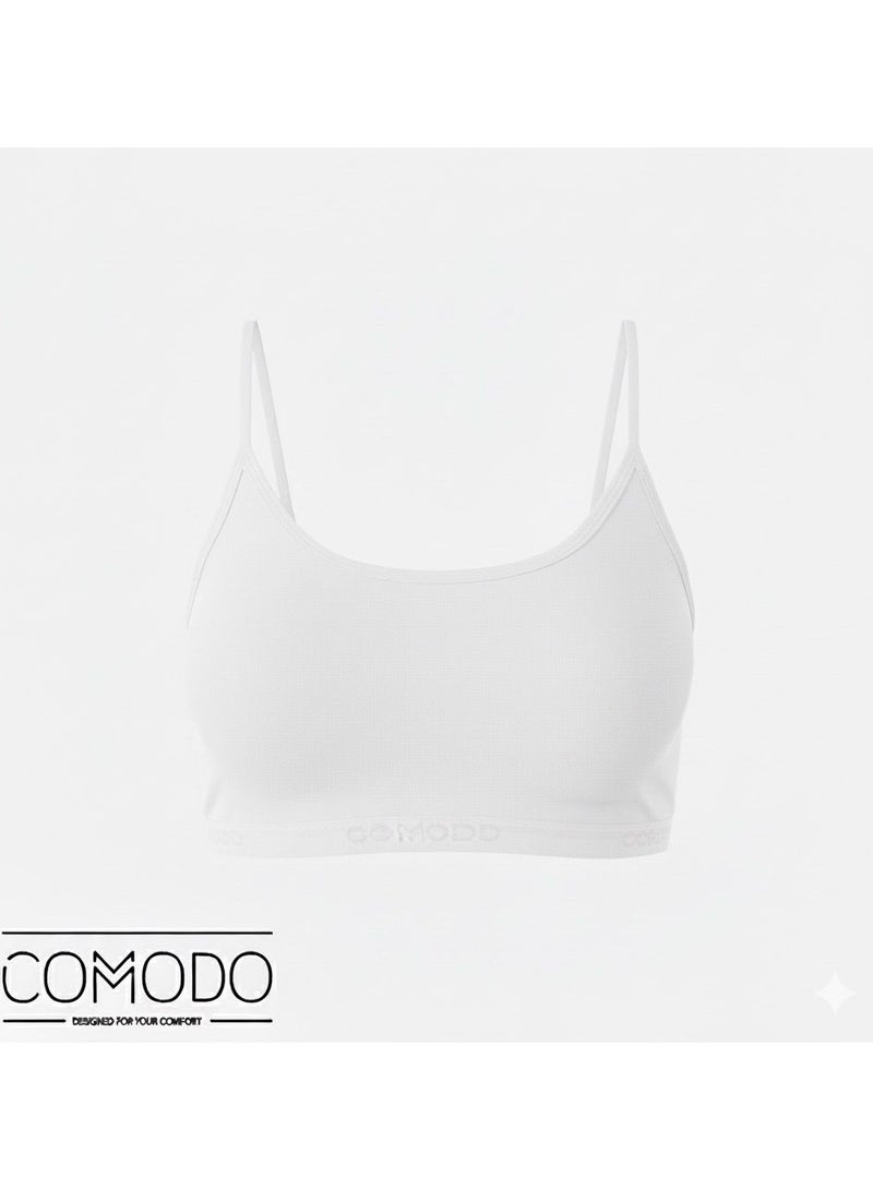 Comodo Pack of 2 Women's Cotton Basic Soft Bra, Thin Strap Non Padded - Image 5