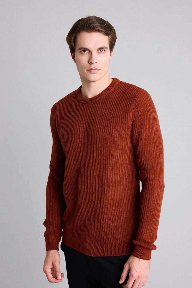 ديفاكتو Standard Fit Crew Neck Knitwear Pullover