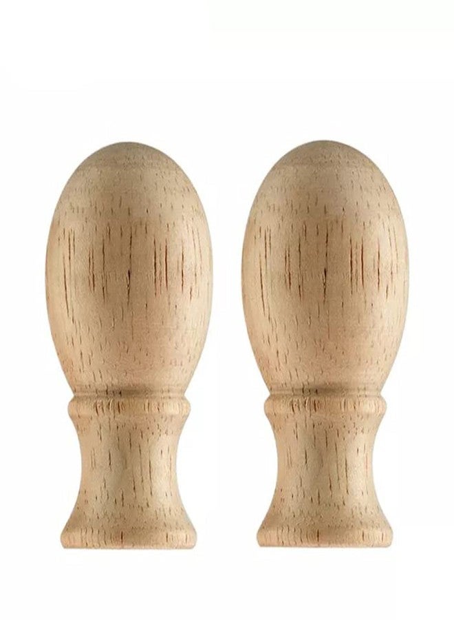 U/D 2 Packs Natural Hard Wood Ball Shaped Lamp Finial Cap Knob Lamp Decoration for Lamp, Natural Wood, 1-3/4 Inches (Wooden) - Image 1