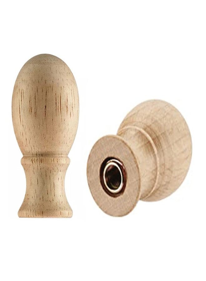 U/D 2 Packs Natural Hard Wood Ball Shaped Lamp Finial Cap Knob Lamp Decoration for Lamp, Natural Wood, 1-3/4 Inches (Wooden) - Image 3