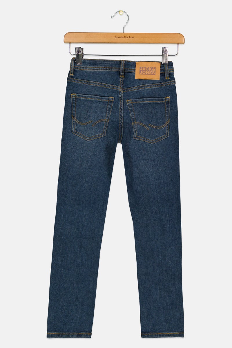 Jack Jones Kids Boy Washed Stretchable Denim Jeans, Blue - Image 2