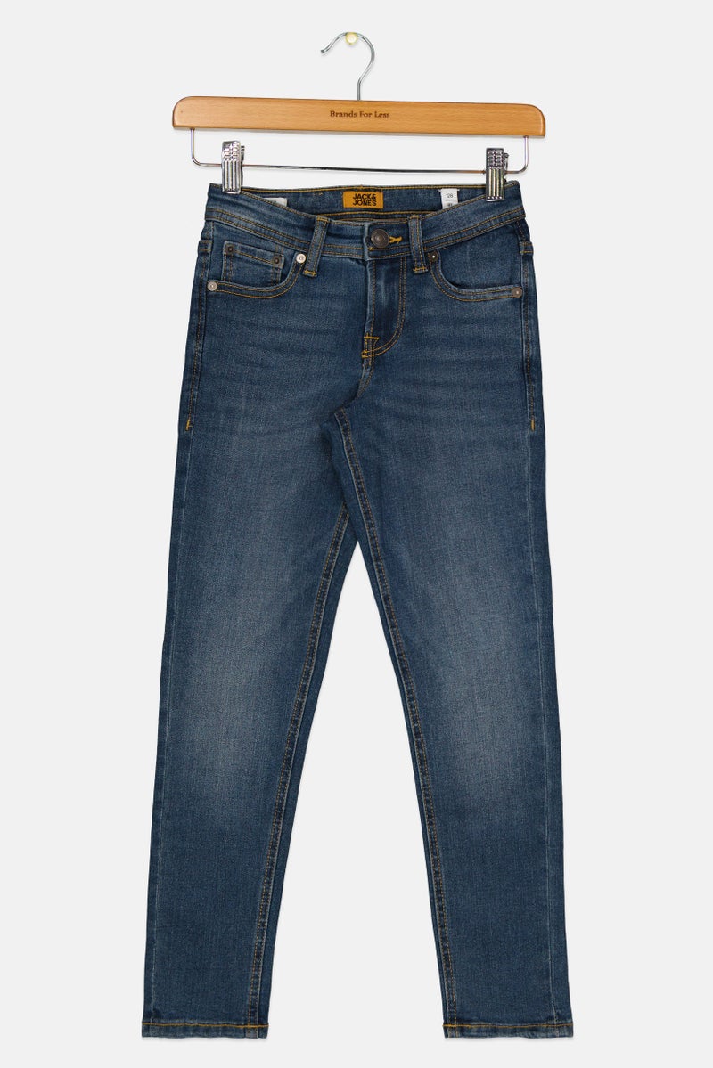 Jack Jones Kids Boy Washed Stretchable Denim Jeans, Blue - Image 1