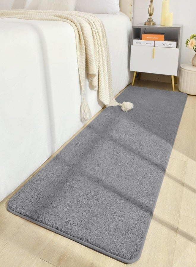 B BENRON Soft Runner Rugs for Bedroom 2x6, Non Slip Runners for Hallway Kitchen Laundry Dorm Washable, Minimalist Low Pile Long Rugs for Boys Men Girls Kids, Grey - Image 2