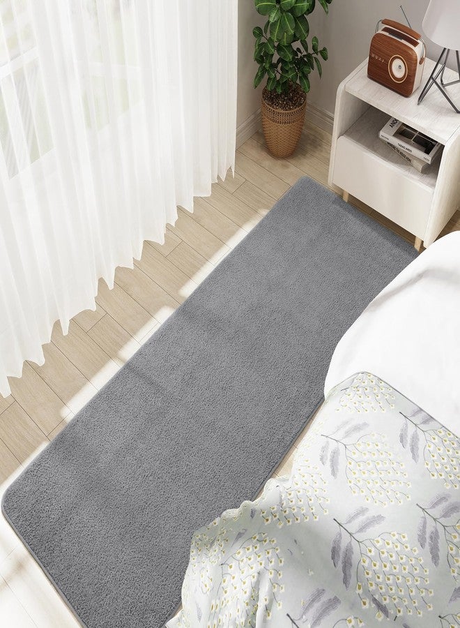 B BENRON Soft Runner Rugs for Bedroom 2x6, Non Slip Runners for Hallway Kitchen Laundry Dorm Washable, Minimalist Low Pile Long Rugs for Boys Men Girls Kids, Grey - Image 5
