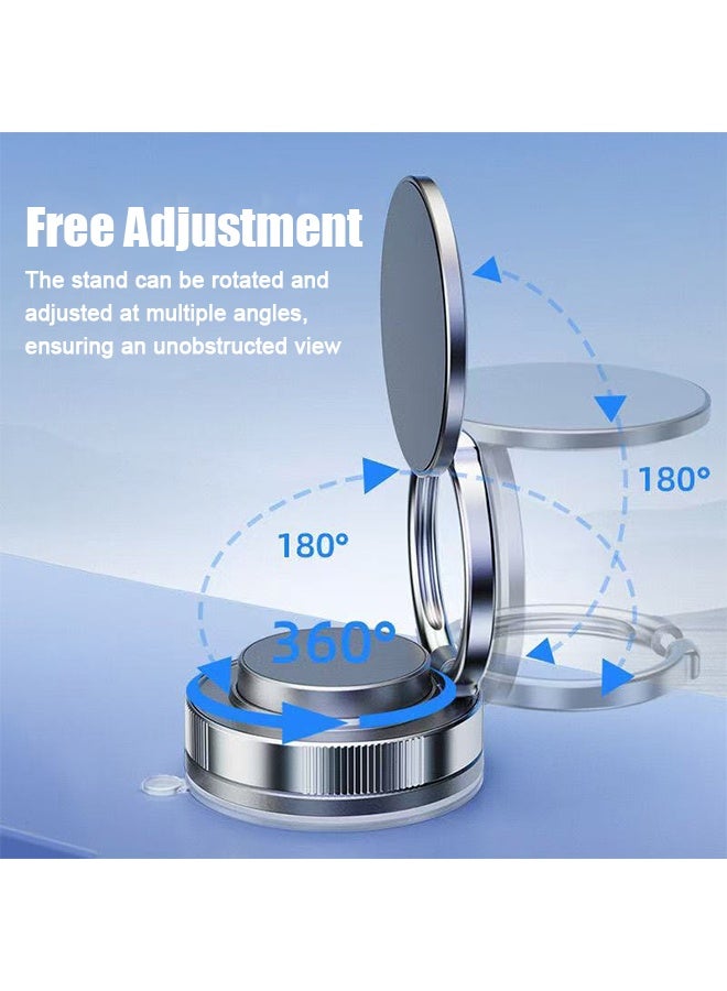 Vacuum Magnetic Car Phone Mount - 360° Rotating Foldable Dashboard Suction Cup Holder with N54 Strong Magnet, Universal Compatibility for Smartphones (Black) - Image 2