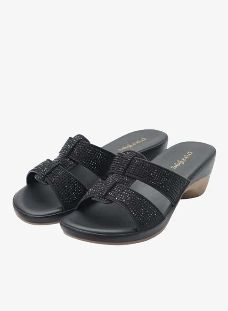 092-3110 Michelle Morgan Ladies Mid Heel Sandals 514RJ313 Black