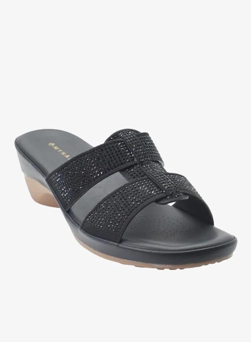Michelle Morgan Black 092-3110 Michelle Morgan Ladies Mid Heel Sandals 514RJ313 Black for Women | Best Price UAE