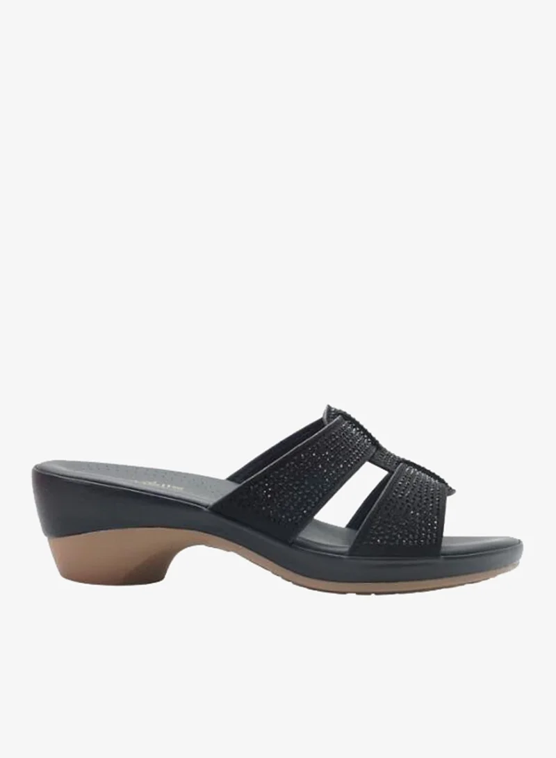 Michelle Morgan Black 092-3110 Michelle Morgan Ladies Mid Heel Sandals 514RJ313 Black for Women | Best Price UAE