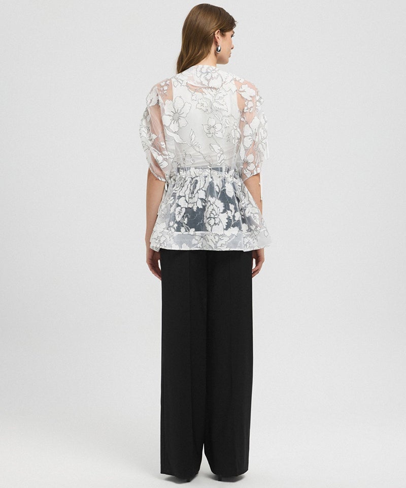 Ipekyol Jacquard Blouse with Puff Sleeves - Image 5