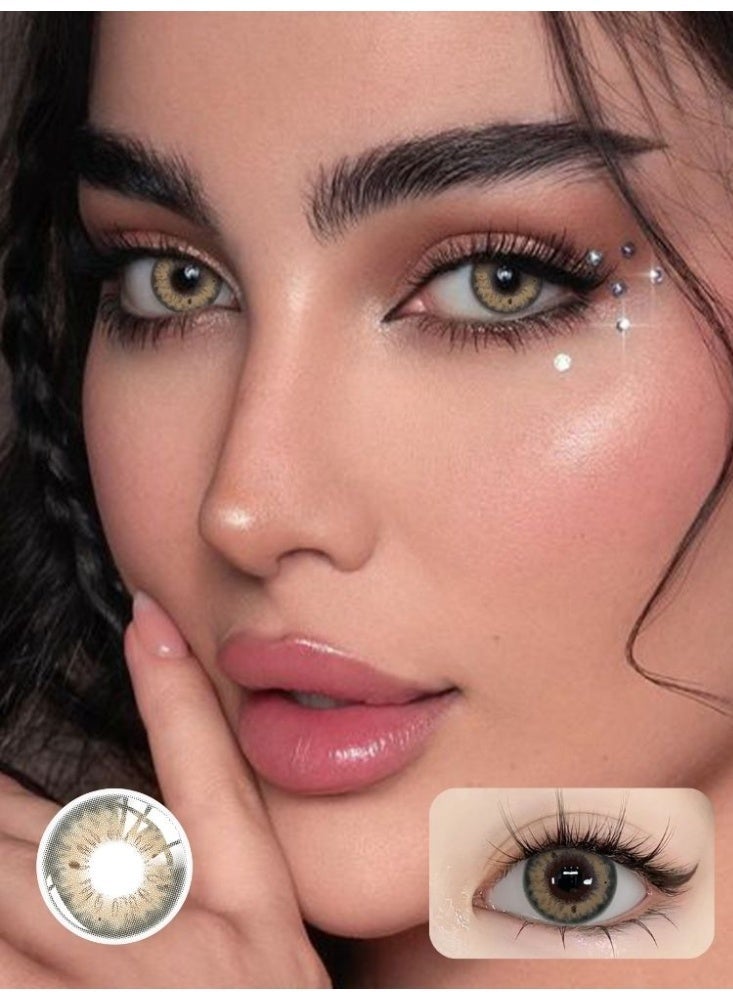 Brown Yearly Colored Contact Lenses, Unisex Cosmetic Contact Lenses, Natural Fashion Lenses, 42% Water Soft Lenses - view 2