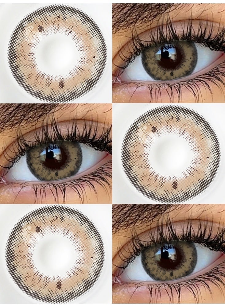 Brown Yearly Colored Contact Lenses, Unisex Cosmetic Contact Lenses, Natural Fashion Lenses, 42% Water Soft Lenses - view 5