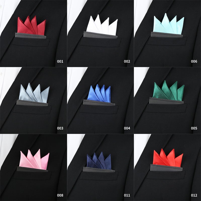Men'S Insert Pocket Towel Business Accessories Suit Wedding Groom Solid Color Square Handkerchief Breast Towel Shengzhou Manufacturers - Image 4