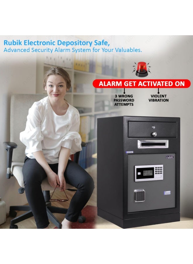 Rubik Drop Slot Safe Box with Lockable Drawer, Digital Lock & Key For Office Shops Business RB-6343DS (69x43x38cm)  - Image 3
