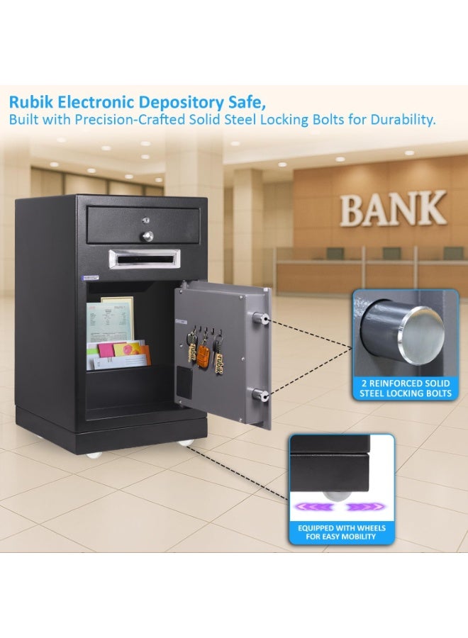 Rubik Drop Slot Safe Box with Lockable Drawer, Digital Lock & Key For Office Shops Business RB-6343DS (69x43x38cm)  - Image 2