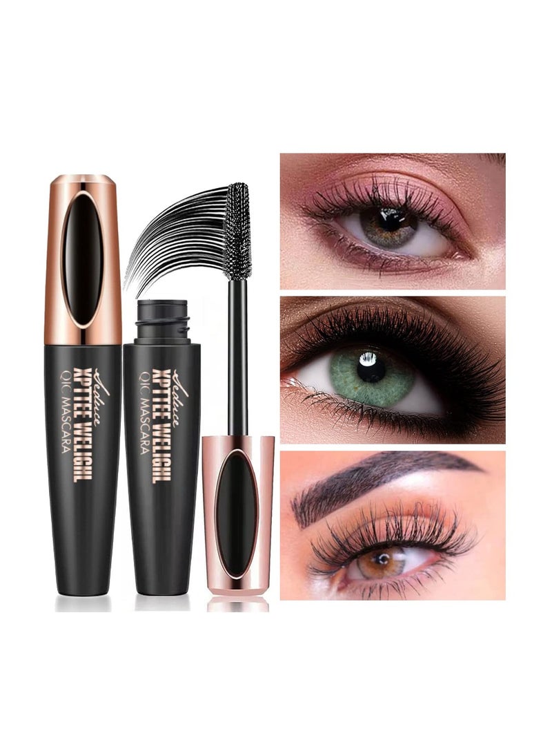 3 Pcs 4D Silk Fiber Mascara - Lengthening, Thickening, Waterproof, Smudge-Proof, Long-Lasting Volume for All-Day Full Lashes, Hypoallergenic Formula for Sensitive Eyes. - Image 2
