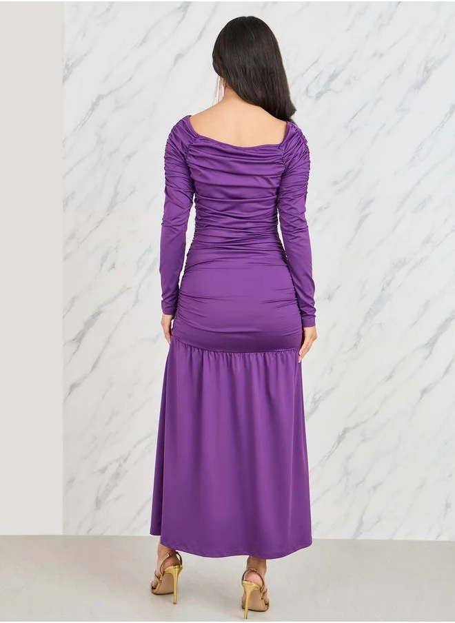 ستايلي Ruched Bodice Midi Dress