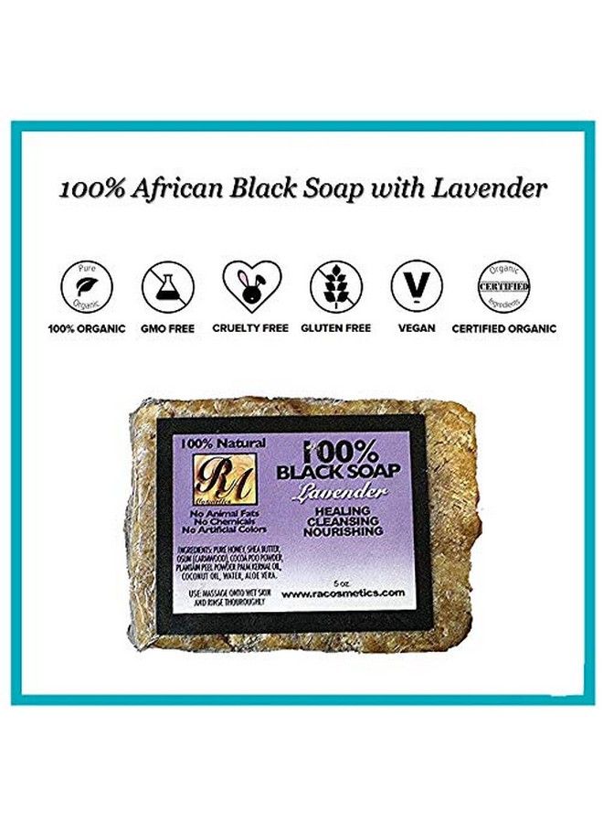 RA COSMETICS 100% Natural Black Soap With Lavender 5Oz - Image 5