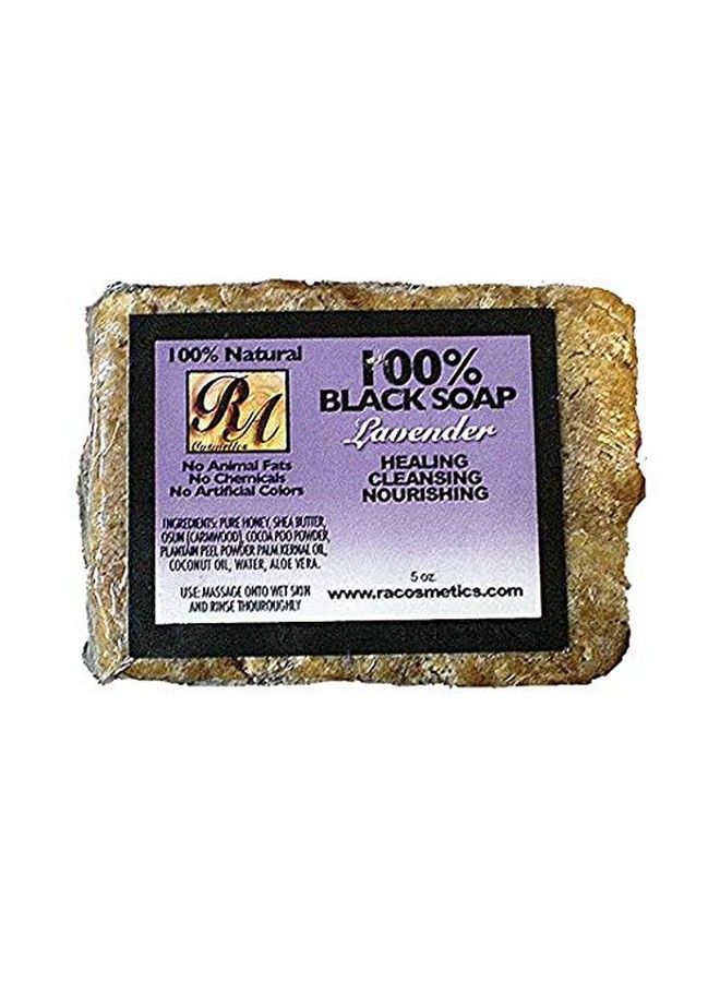 RA COSMETICS 100% Natural Black Soap With Lavender 5Oz - Image 1