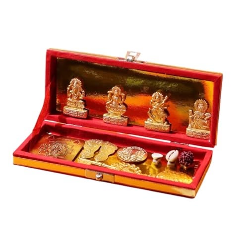 9Dzine Shree Dhan Lakshmi Kuber Bhandari for Wealth & Diwali Pooja | 12-Piece Set for Home Temple | Ideal for Diwali Gifting & Festive Decor - Image 1