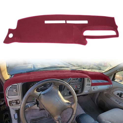 HanLanKa Dashboard Cover Dash Cover Mat Pad Custom Fit for 1995-1996 Chevy Chevrolet Silverado C1500 C2500 C3500 K1500 K2500 K3500 Tahoe Suburban,GMC Sierra Yukon Suburban Pickup Truck(Maroon) - Image 1