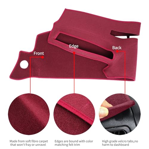 HanLanKa Dashboard Cover Dash Cover Mat Pad Custom Fit for 1995-1996 Chevy Chevrolet Silverado C1500 C2500 C3500 K1500 K2500 K3500 Tahoe Suburban,GMC Sierra Yukon Suburban Pickup Truck(Maroon) - Image 4