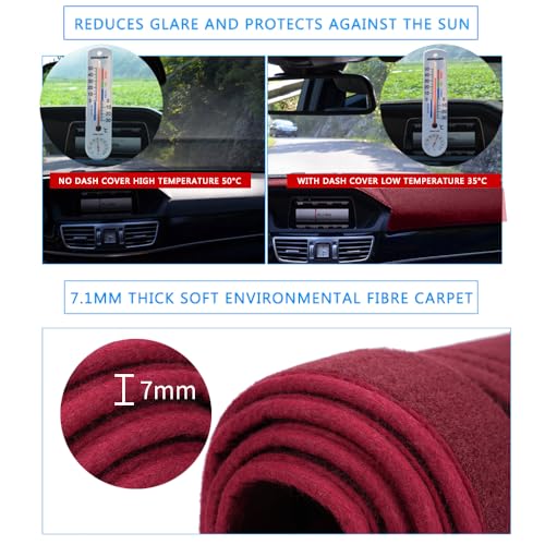 HanLanKa Dashboard Cover Dash Cover Mat Pad Custom Fit for 1995-1996 Chevy Chevrolet Silverado C1500 C2500 C3500 K1500 K2500 K3500 Tahoe Suburban,GMC Sierra Yukon Suburban Pickup Truck(Maroon) - Image 3