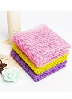 SYOSI African Exfoliating Net, 4 Pieces African Net Sponge, Nylon African Bathing Sponge Net, African Net Long Net Bath Sponge Shower Body Scrubber Back Scrubber Skin Smoother(Pink,Yellow,Purple)  - Image 5