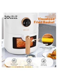 ZOLELE Digital Air Fryer 4.5L Capacity Non-Stick Coating Use No Oil Air Fry  Roast Bake Reheat Fried Basket Knob Control Temperature  Automatic Power Off 1400W Power ZA004 - White  - Image 4