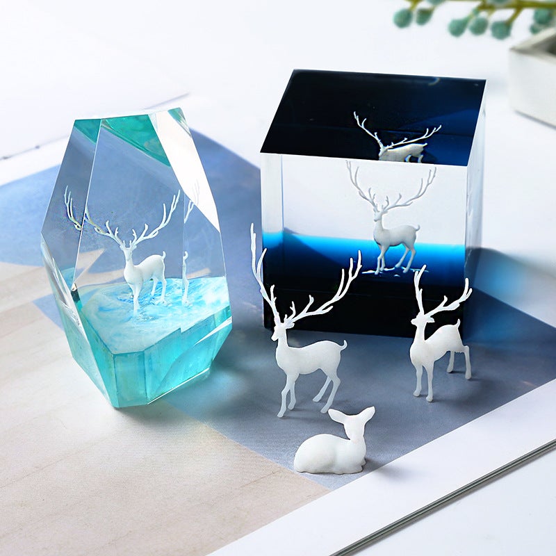 Moshanghua 3D Forest Micro Landscape Accessories Crystal Glue Diy Filler Ornaments Elk Fairy Deer Model - Image 2